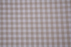 Gingham Checks Yarn-Dyed Cotton Fabric - Almond