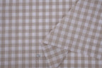 Gingham Checks Yarn-Dyed Cotton Fabric - Almond