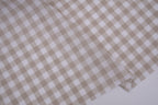 Gingham Checks Yarn-Dyed Cotton Fabric - Almond