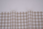 Gingham Checks Yarn-Dyed Cotton Fabric - Almond