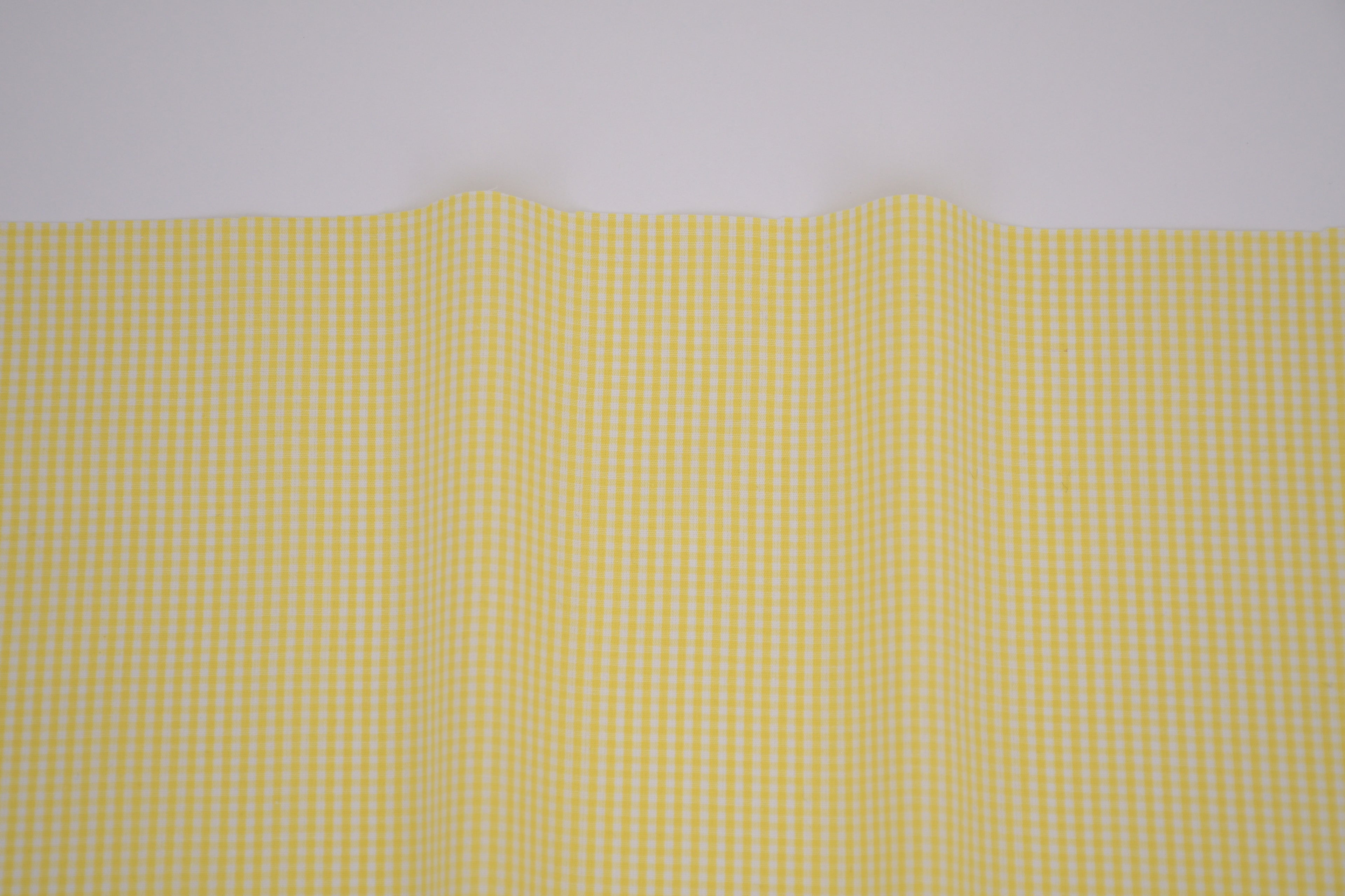 Gingham Checks Yarn-Dyed Cotton Fabric - Butter Yellow