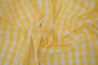 Gingham Checks Yarn-Dyed Cotton Fabric - Butter Yellow