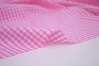 Gingham Checks Yarn-Dyed Cotton Fabric -  Peony Pink