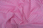 Gingham Checks Yarn-Dyed Cotton Fabric -  Peony Pink