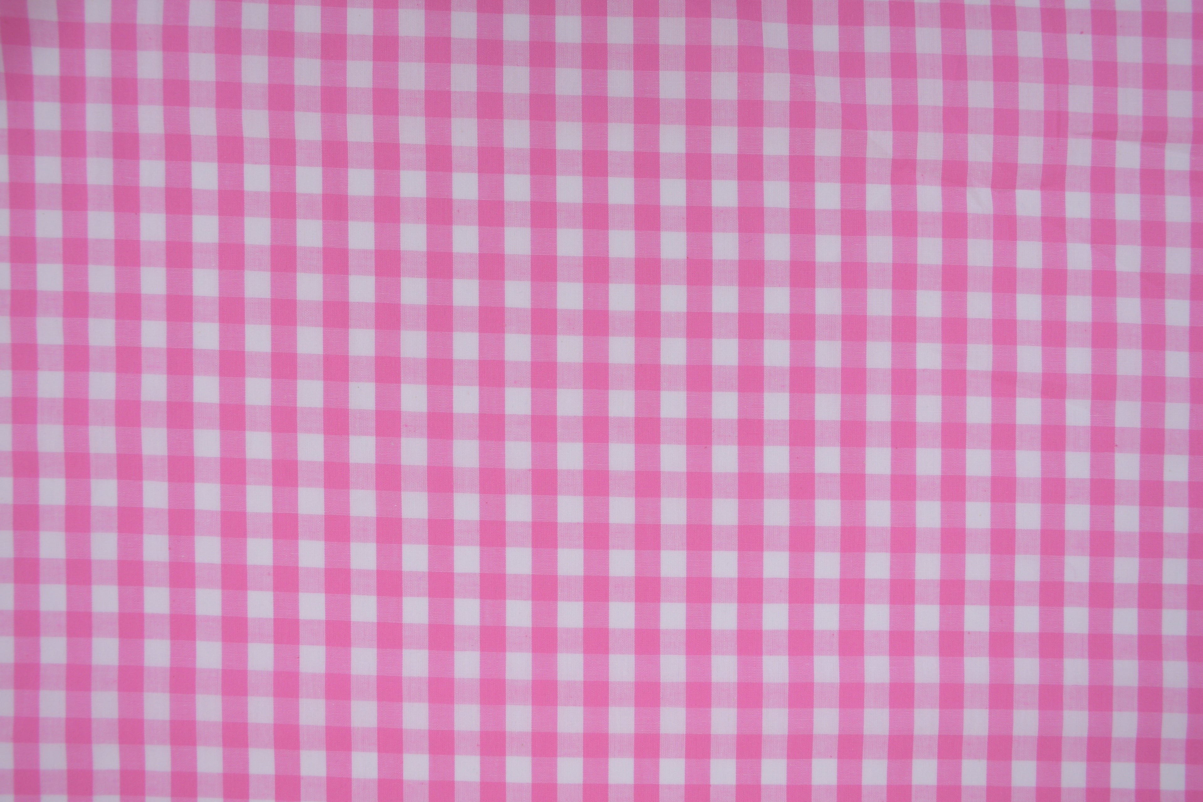 Gingham Checks Yarn-Dyed Cotton Fabric -  Peony Pink
