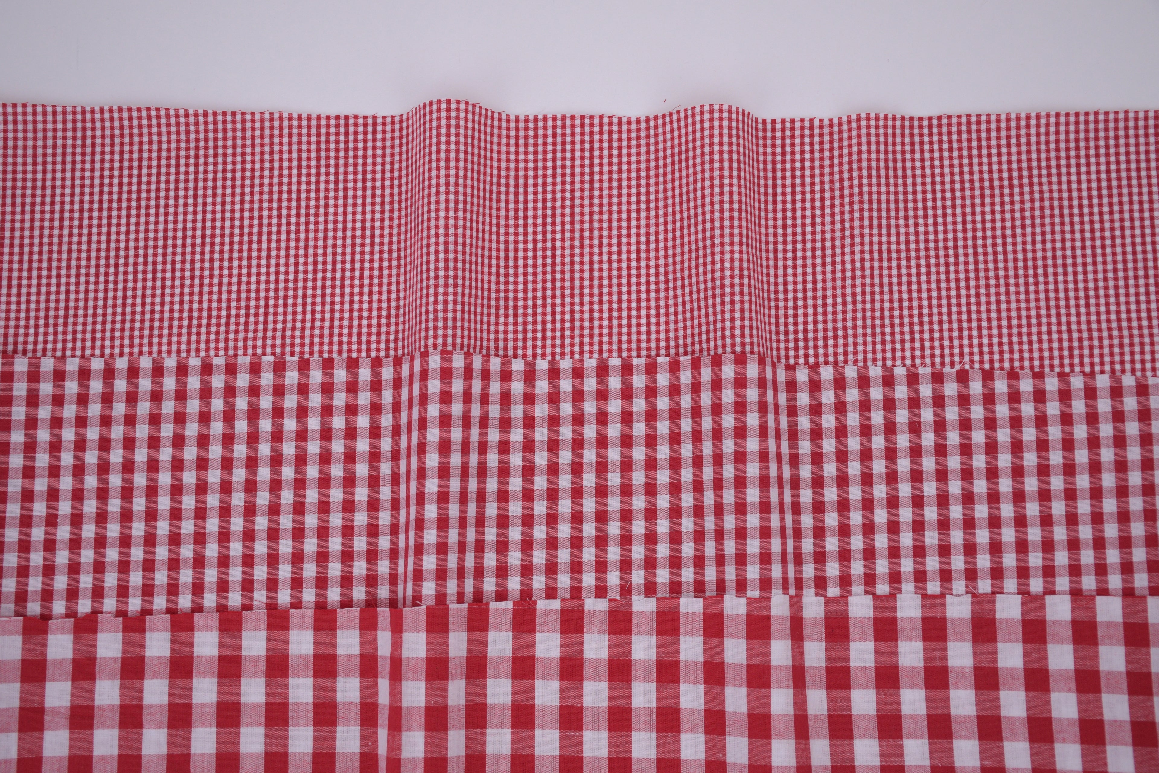 Gingham Checks Yarn-Dyed Cotton Fabric -  Heritage Red