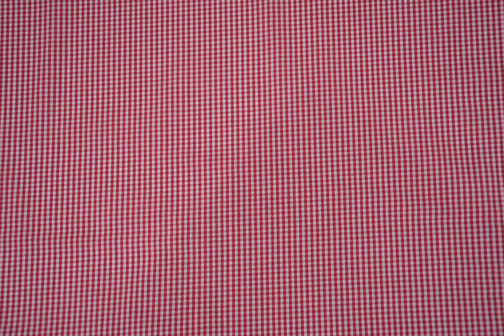 Gingham Checks Yarn-Dyed Cotton Fabric -  Heritage Red
