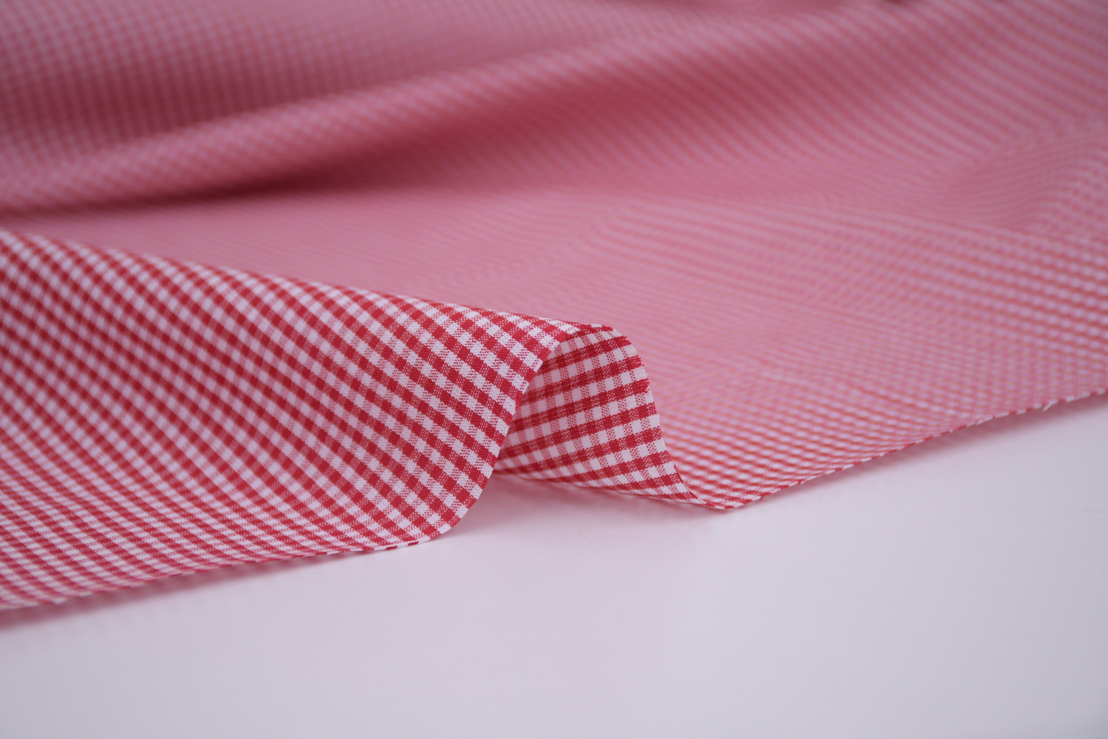 Gingham Checks Yarn-Dyed Cotton Fabric -  Heritage Red