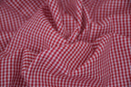 Gingham Checks Yarn-Dyed Cotton Fabric -  Heritage Red