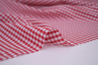 Gingham Checks Yarn-Dyed Cotton Fabric -  Heritage Red