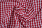 Gingham Checks Yarn-Dyed Cotton Fabric -  Heritage Red