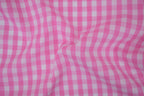 Gingham Checks Yarn-Dyed Cotton Fabric -  Peony Pink