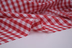 Gingham Checks Yarn-Dyed Cotton Fabric -  Heritage Red