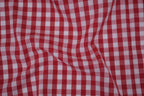 Gingham Checks Yarn-Dyed Cotton Fabric -  Heritage Red