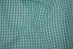 Gingham Checks Yarn-Dyed Cotton Fabric - Aqua Green