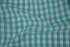 Gingham Checks Yarn-Dyed Cotton Fabric - Aqua Green