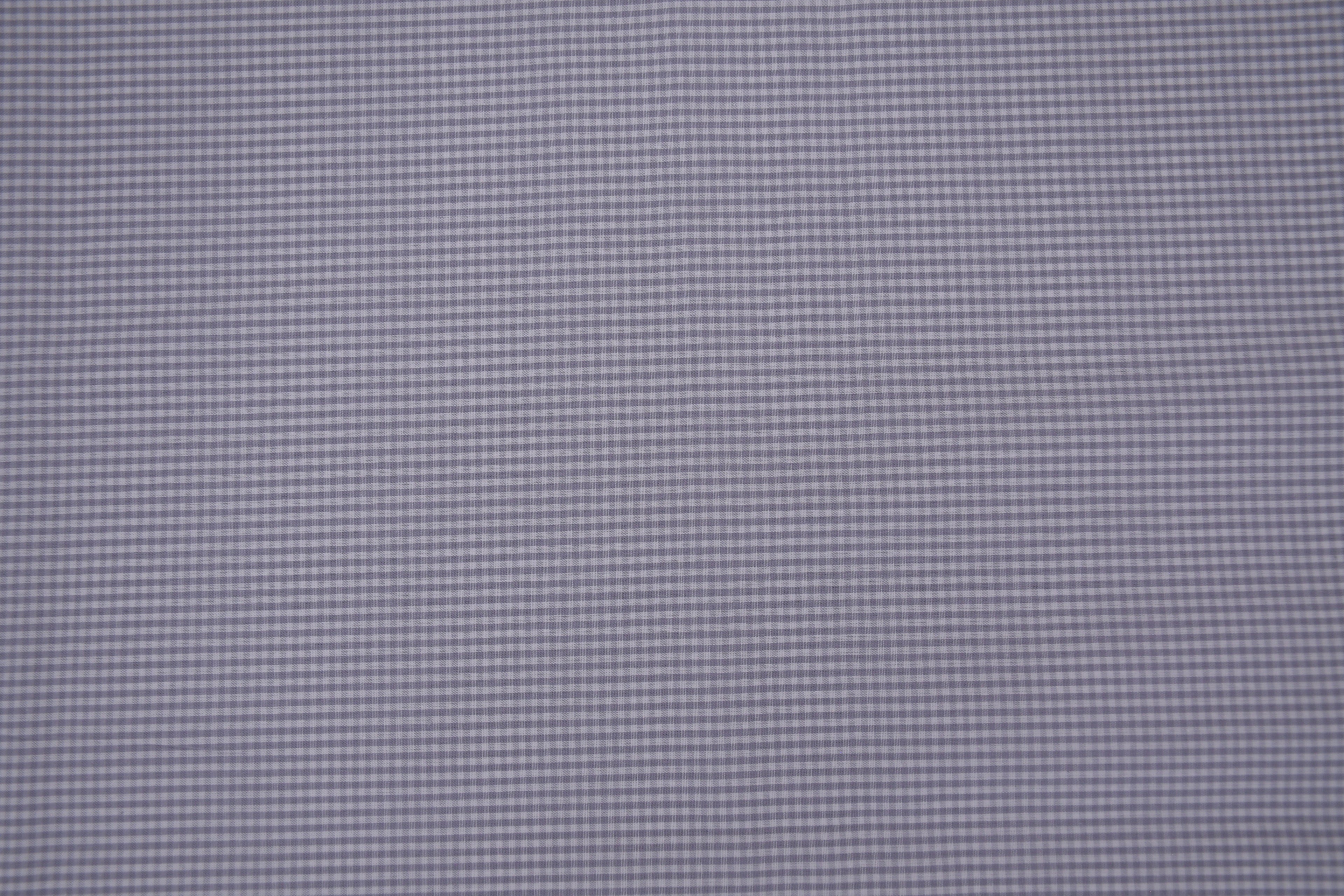 Gingham Checks Yarn-Dyed Cotton Fabric -  Pebble Grey