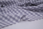 Gingham Checks Yarn-Dyed Cotton Fabric -  Pebble Grey