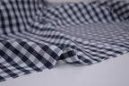 Gingham Checks Yarn-Dyed Cotton Fabric - Midnight Navy