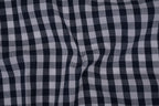 Gingham Checks Yarn-Dyed Cotton Fabric - Midnight Navy