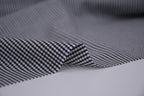 Gingham Checks Yarn-Dyed Cotton Fabric - Black