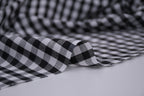 Gingham Checks Yarn-Dyed Cotton Fabric - Black