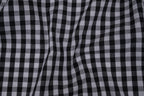 Gingham Checks Yarn-Dyed Cotton Fabric - Black