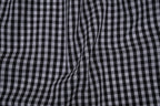Gingham Checks Yarn-Dyed Cotton Fabric - Black