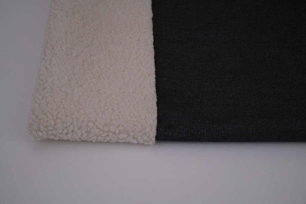 Denim Teddy Sherpa Fleece Fabric - Black