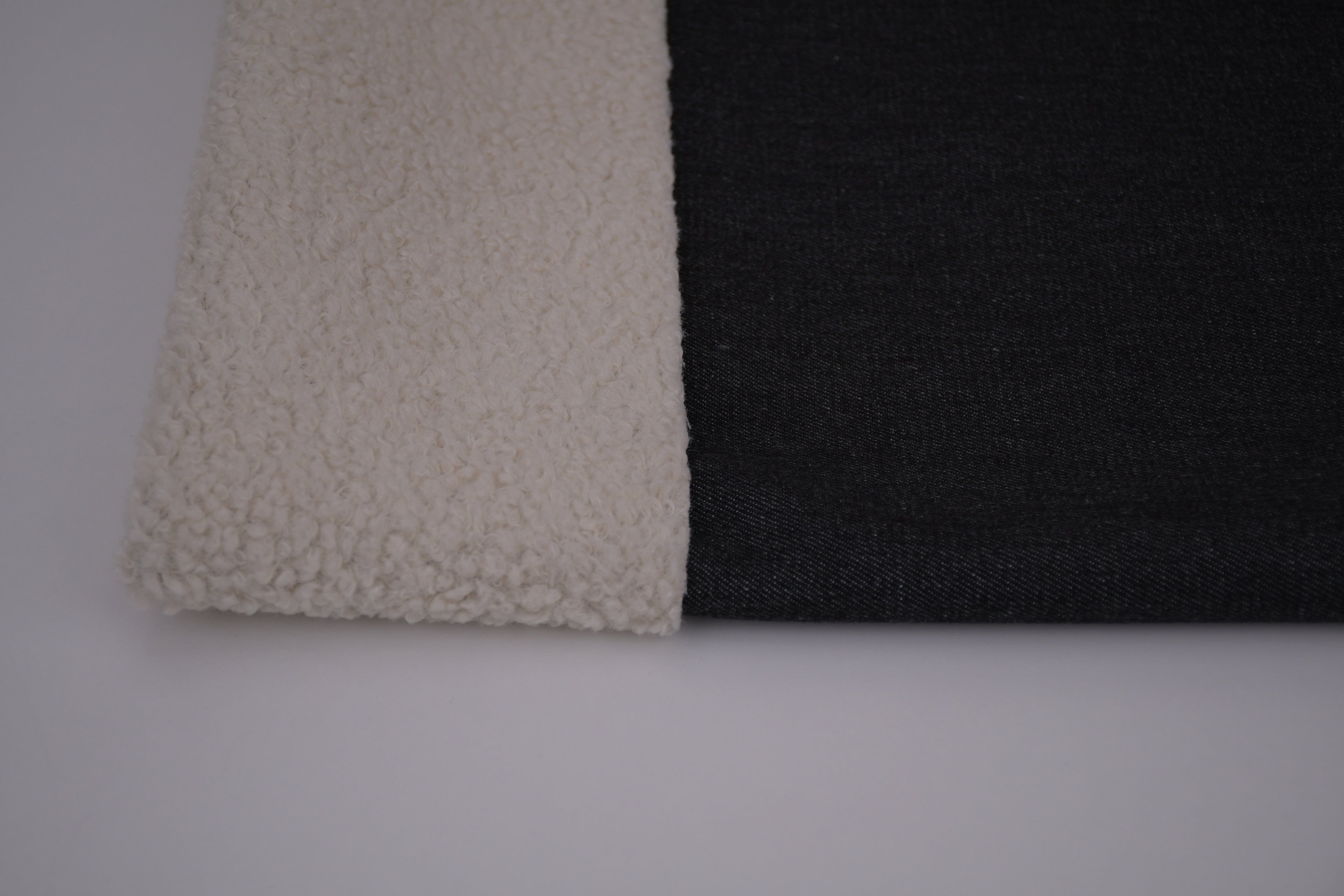 Denim Teddy Sherpa Fleece Fabric - Black
