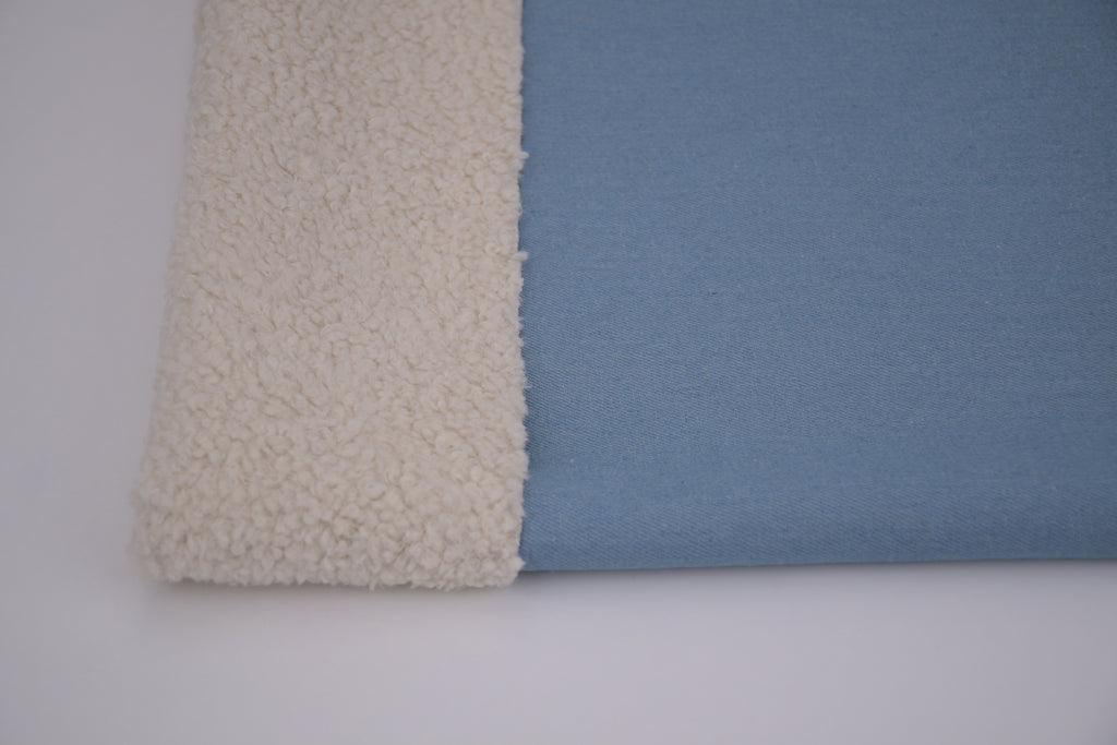 Denim Teddy Sherpa Fleece Fabric - Light Blue