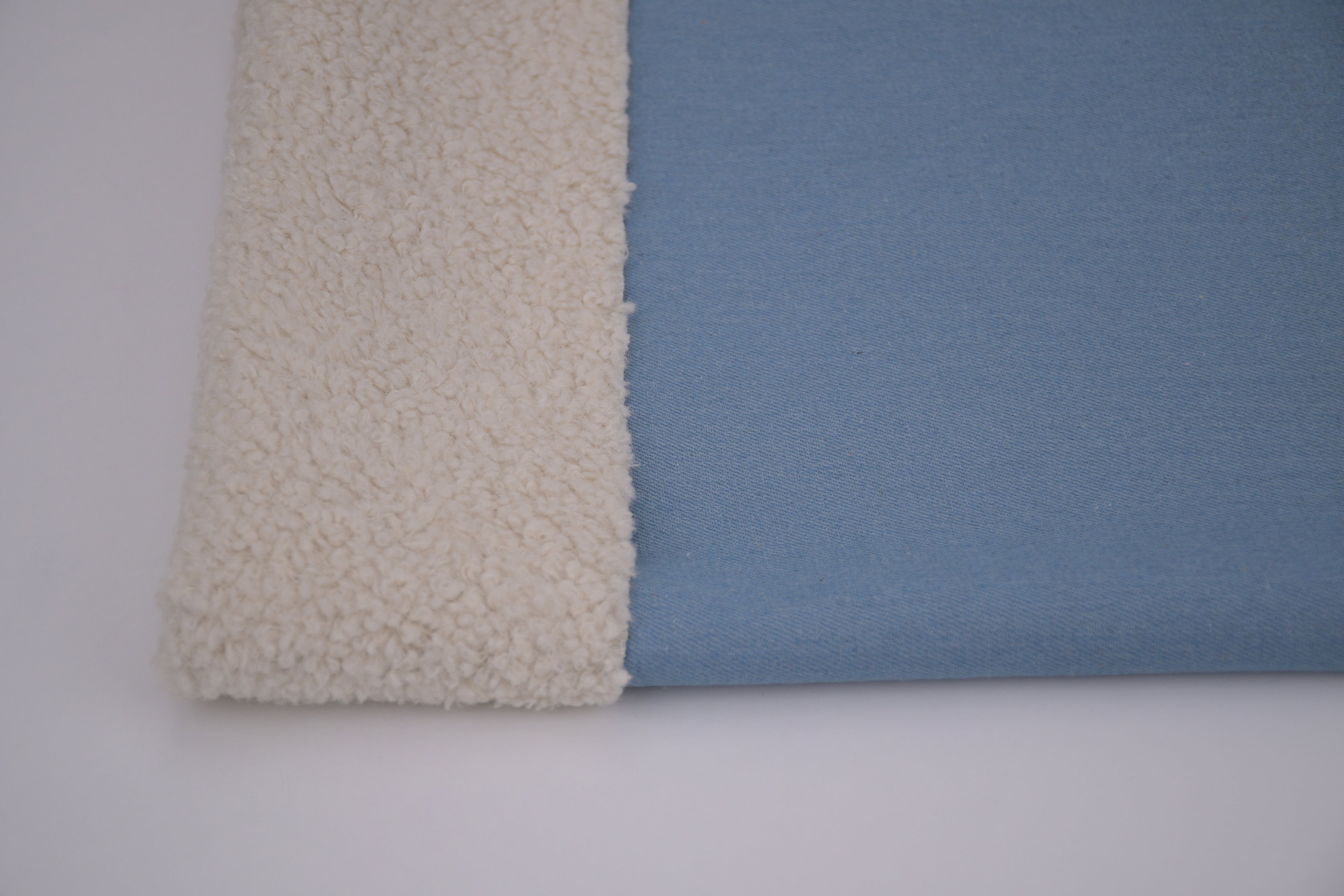 Denim Teddy Sherpa Fleece Fabric - Light Blue