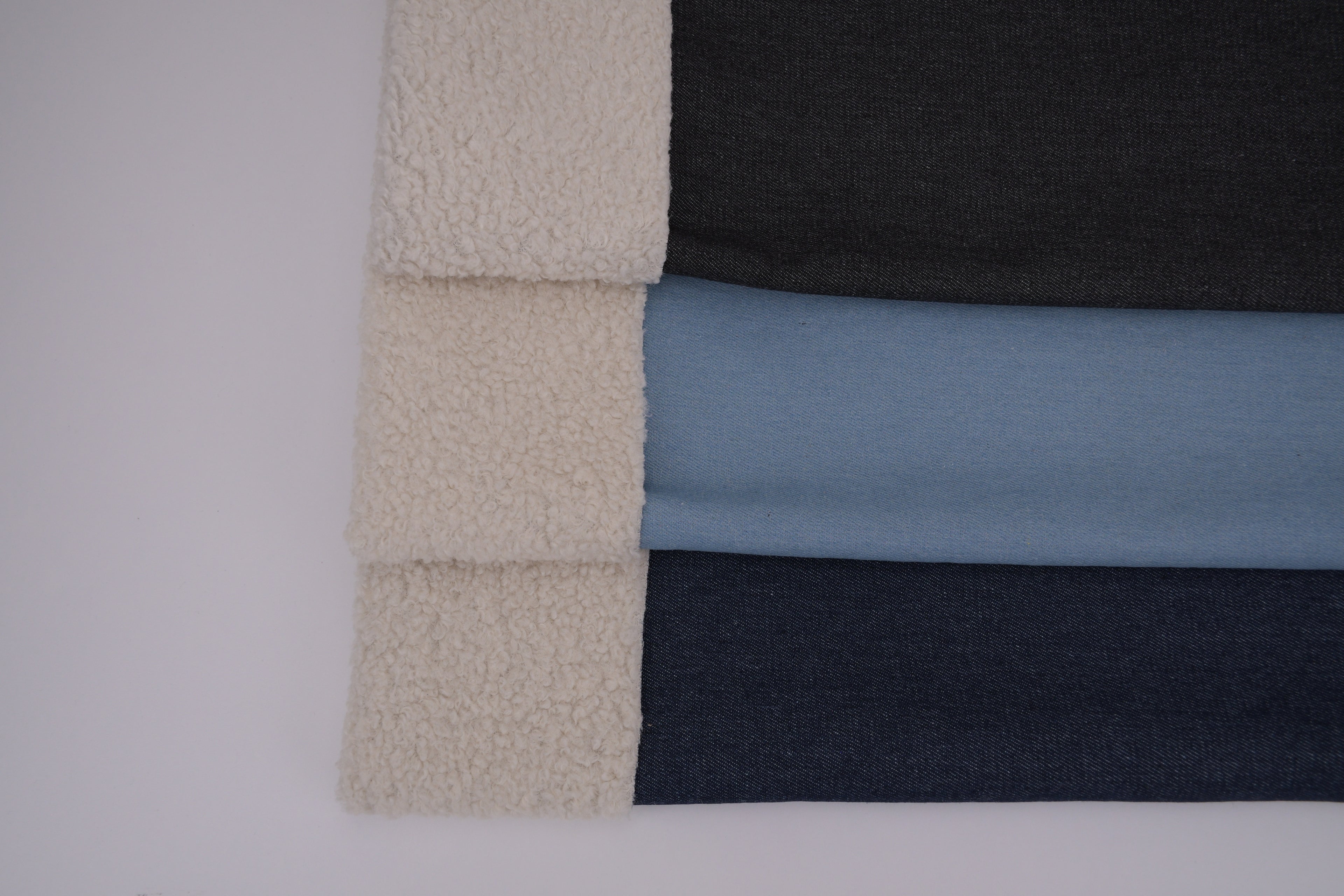 Denim Teddy Sherpa Fleece Fabric - Light Blue