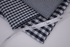 Gingham Checks Yarn-Dyed Cotton Fabric - Midnight Navy