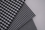 Gingham Checks Yarn-Dyed Cotton Fabric - Black
