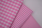 Gingham Checks Yarn-Dyed Cotton Fabric -  Peony Pink