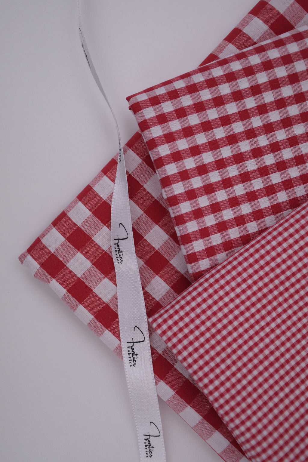 Gingham Checks Yarn-Dyed Cotton Fabric -  Heritage Red