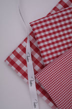 Gingham Checks Yarn-Dyed Cotton Fabric -  Heritage Red