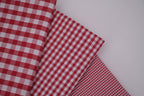 Gingham Checks Yarn-Dyed Cotton Fabric -  Heritage Red