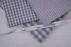 Gingham Checks Yarn-Dyed Cotton Fabric -  Pebble Grey