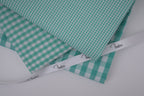 Gingham Checks Yarn-Dyed Cotton Fabric - Aqua Green