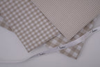 Gingham Checks Yarn-Dyed Cotton Fabric - Almond