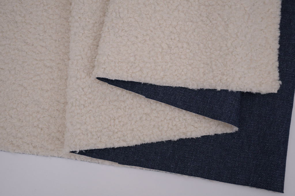 Denim Teddy Sherpa Fleece Fabric - Medium Blue