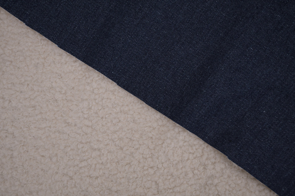Denim Teddy Sherpa Fleece Fabric - Medium Blue