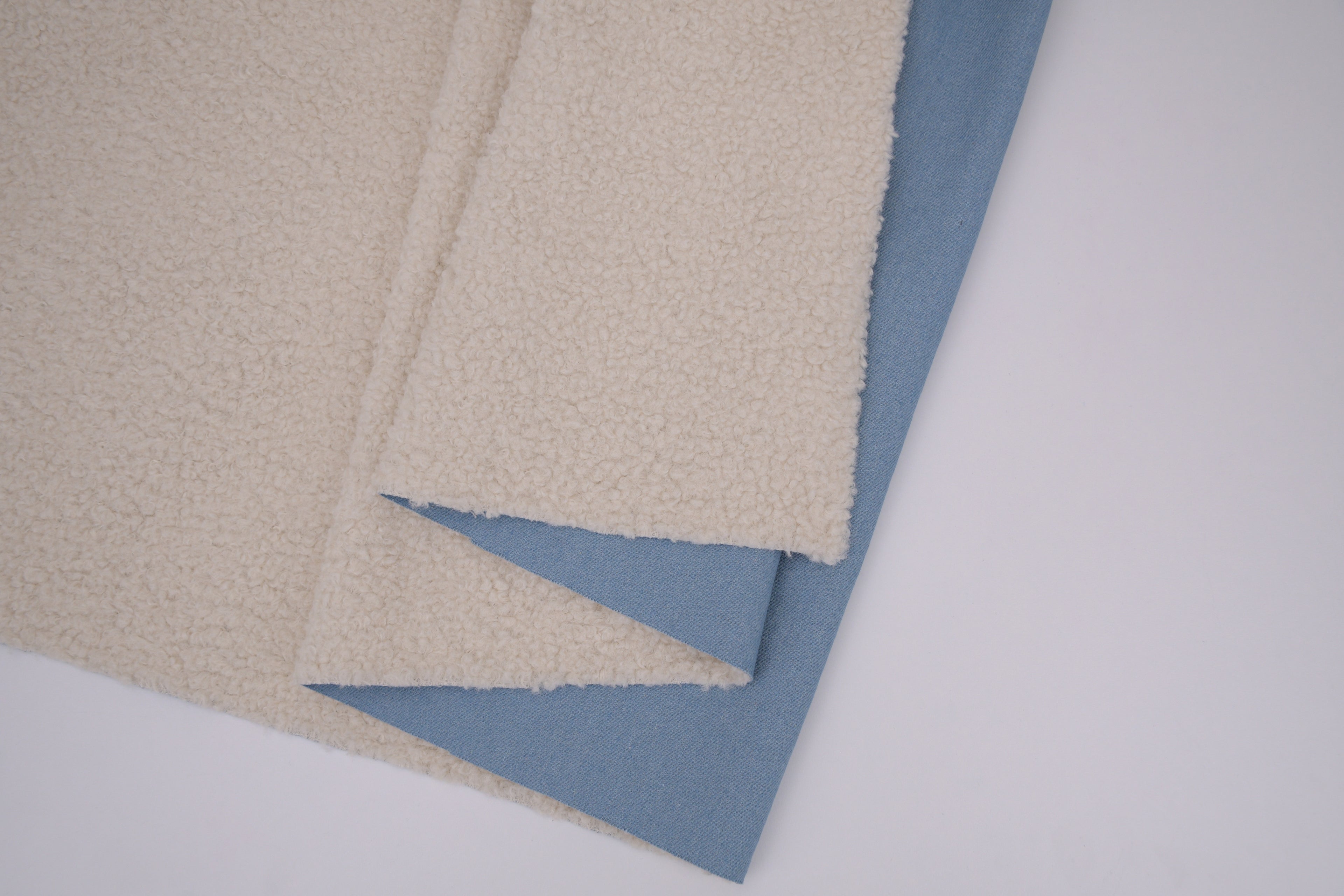 Denim Teddy Sherpa Fleece Fabric - Light Blue