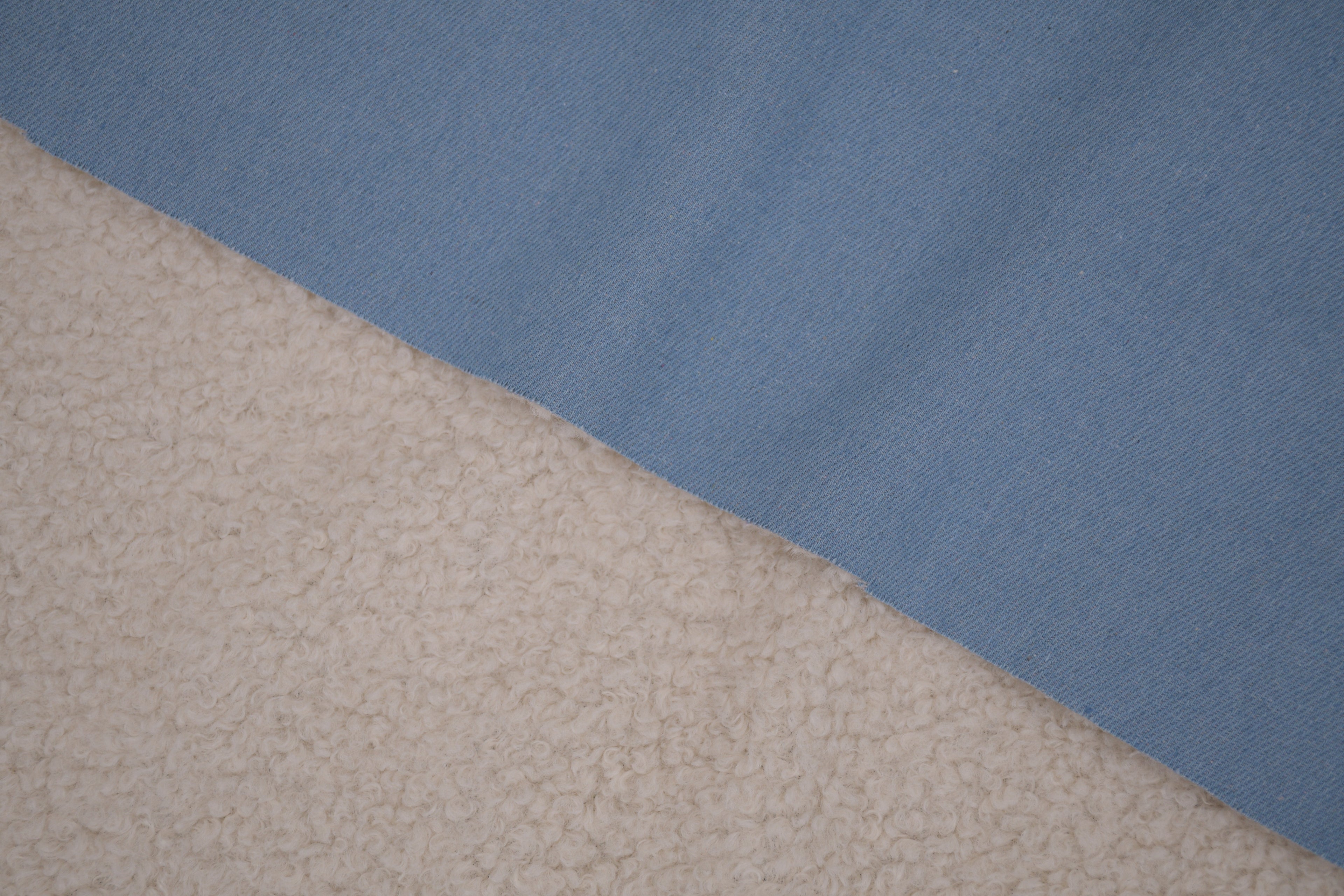 Denim Teddy Sherpa Fleece Fabric - Light Blue