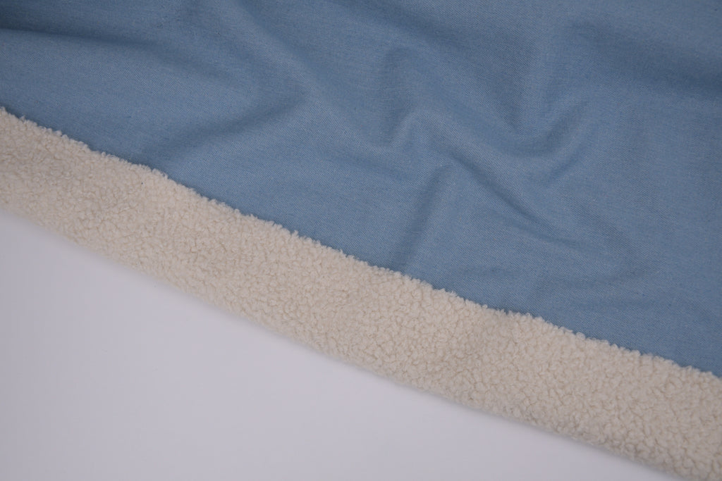 Denim Teddy Sherpa Fleece Fabric - Light Blue