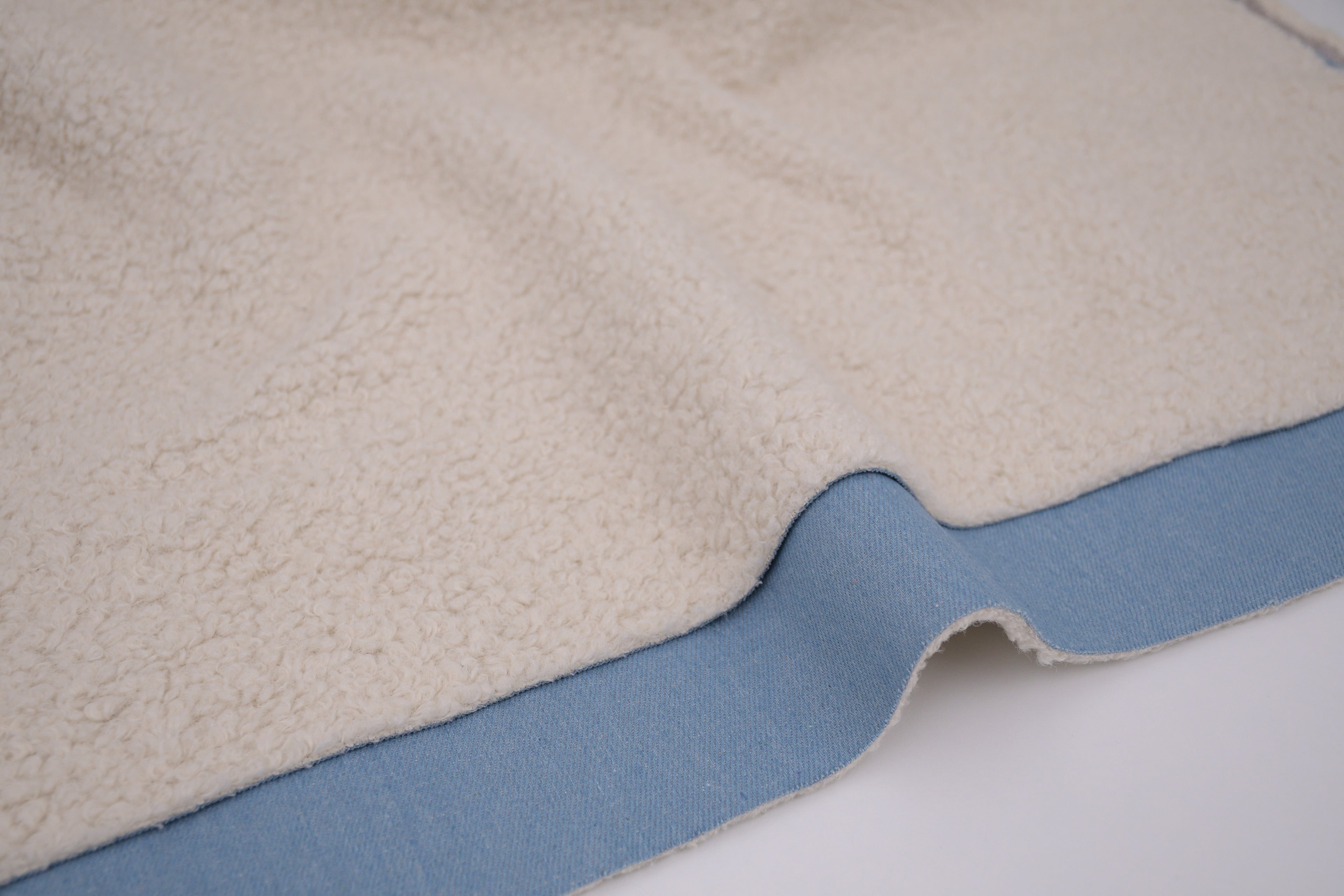 Denim Teddy Sherpa Fleece Fabric - Light Blue