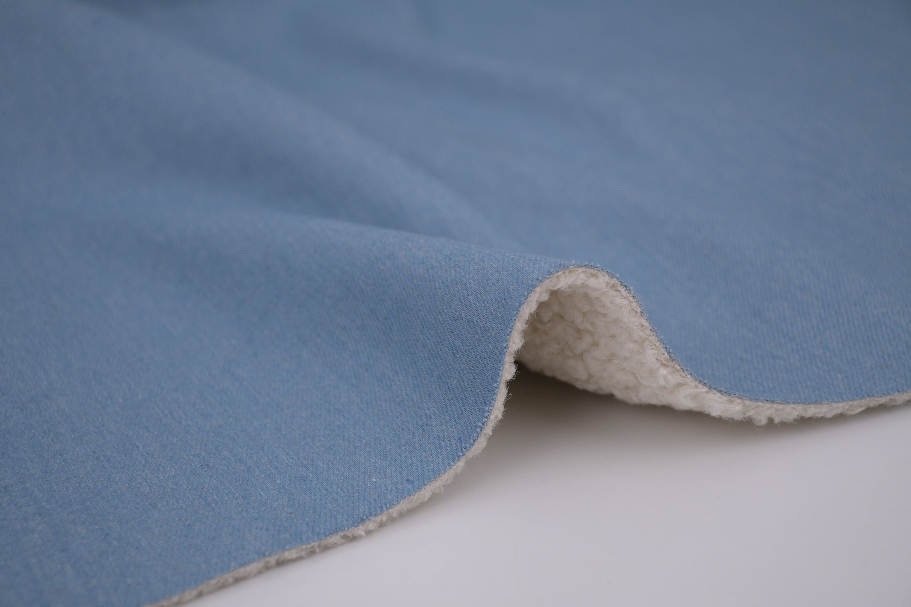Denim Teddy Sherpa Fleece Fabric - Light Blue