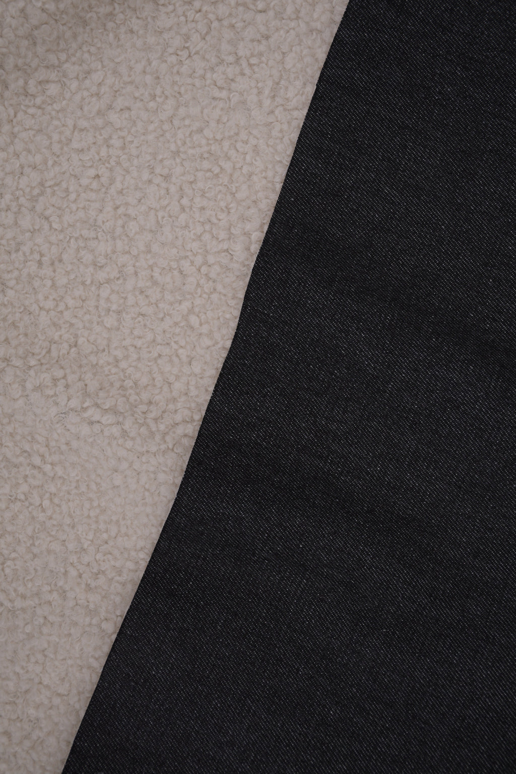 Denim Teddy Sherpa Fleece Fabric - Black